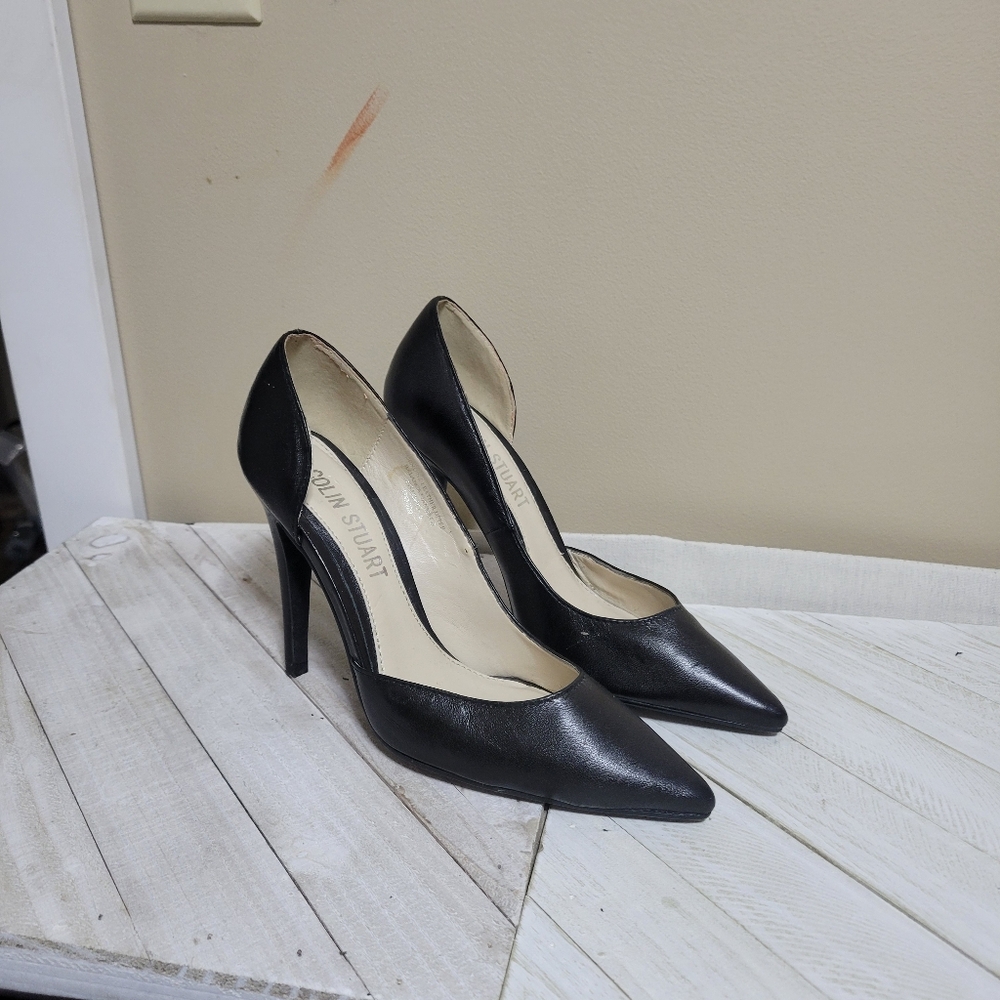 Vintage Colin Stuart Black Pointed Toe Heels Pumps